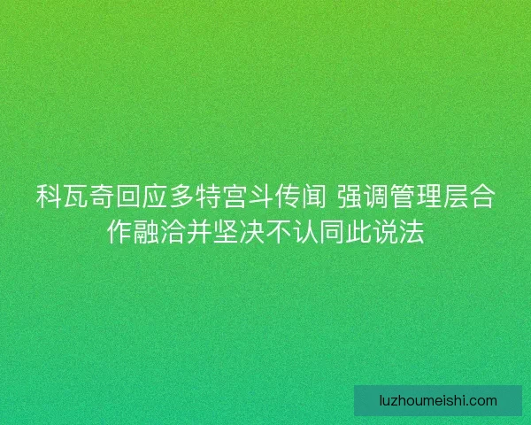 科瓦奇回应多特宫斗传闻 强调管理层合作融洽并坚决不认同此说法
